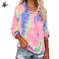 Rainbow Leopard Hoodies Women Sweatshirt Tie Dye Hoodie Female Spring Autumn Solid Colour Hoodies Casual Sweatshirts Hoddies Top